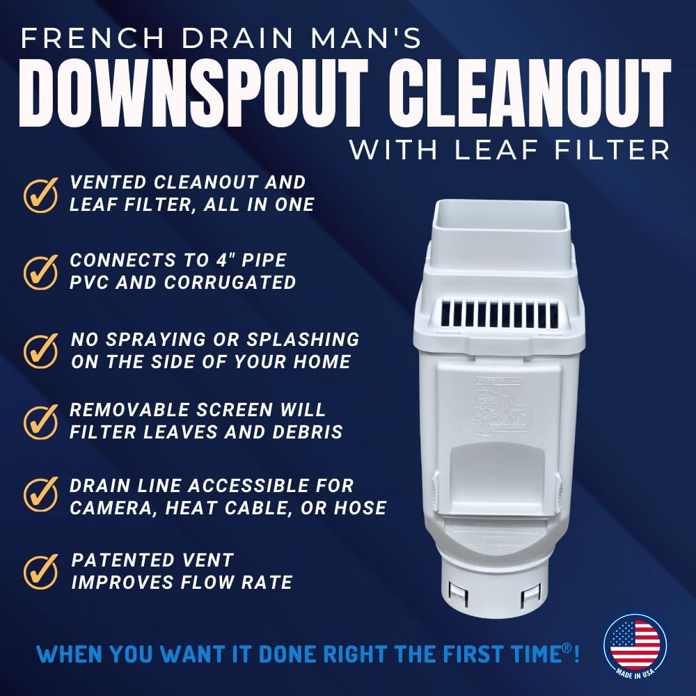French Drain Man downspout cleanout